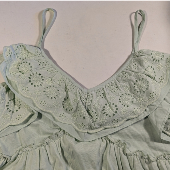 π Zara Cotton Maxi Dress w/ Frilly Eyelet Detail, L, NWT - Picture 7 of 16